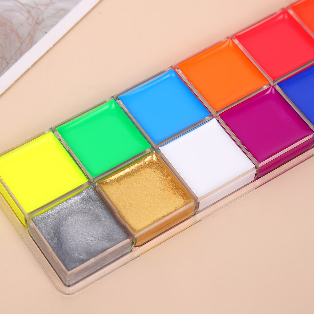 Face and Body Oil Paint Palette, Professional and Safe Non-Toxic Tattoo Halloween Special Effects Party Makeup Kit for Kids and Adults.